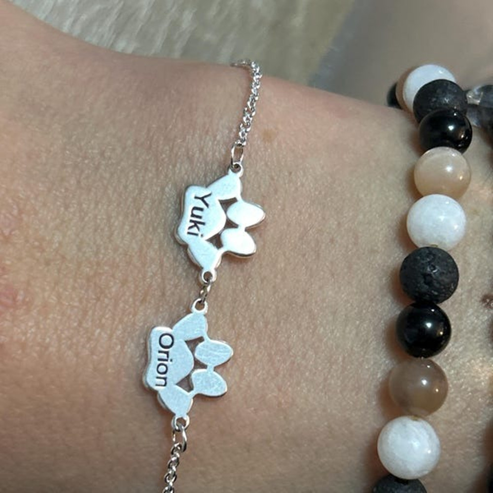 Anklet Foot Chain - Custom Paw Print Anklet Bracelet Stainless