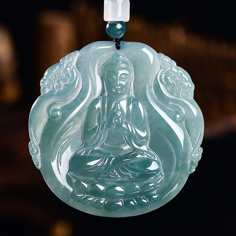 Jewelry & Watches Sp Zo O - Natural Burmese Jadeite Buddha Pendant Necklace
