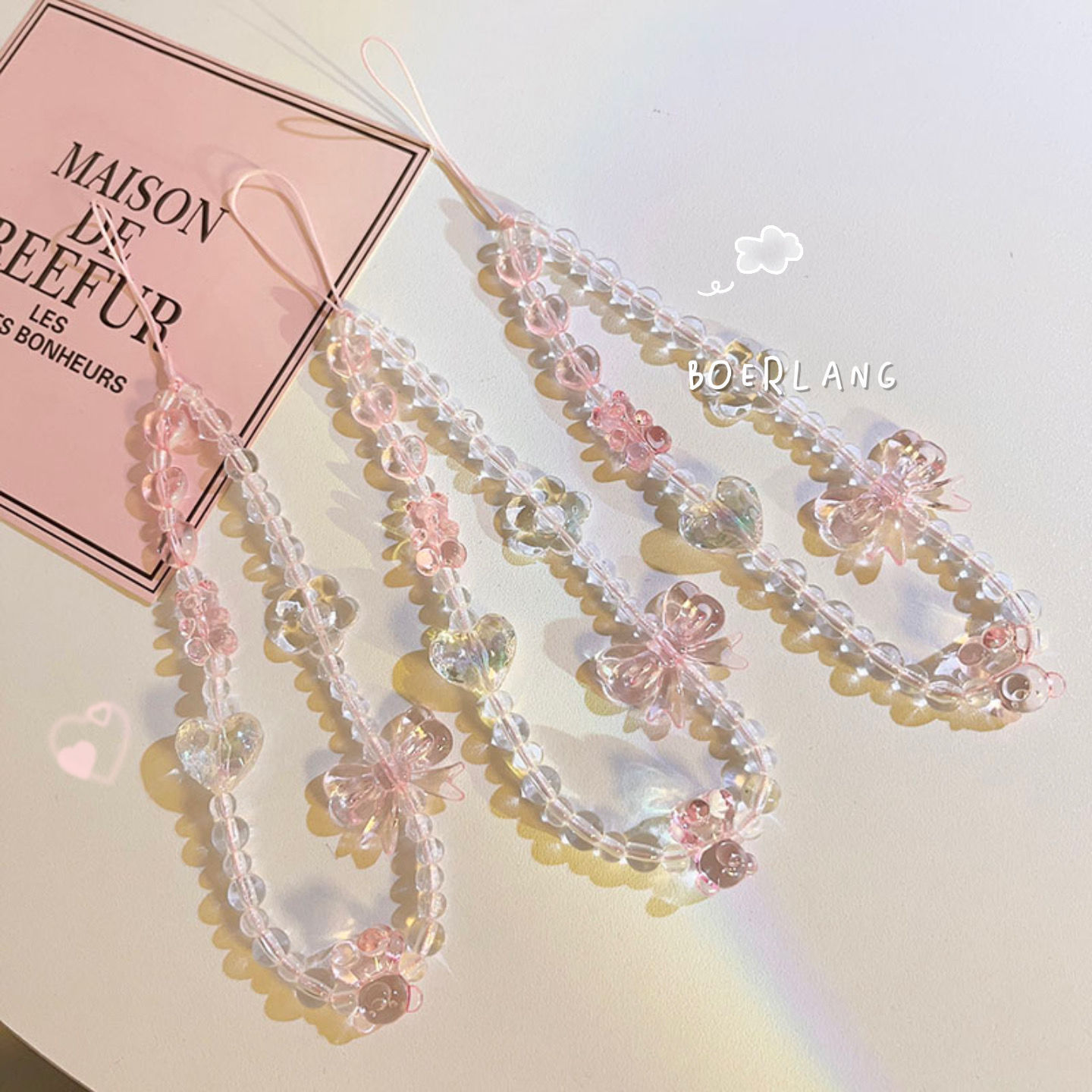 Butterfly Pendant Necklace - Cellphone Lanyard Keychain Woman Girl Korean