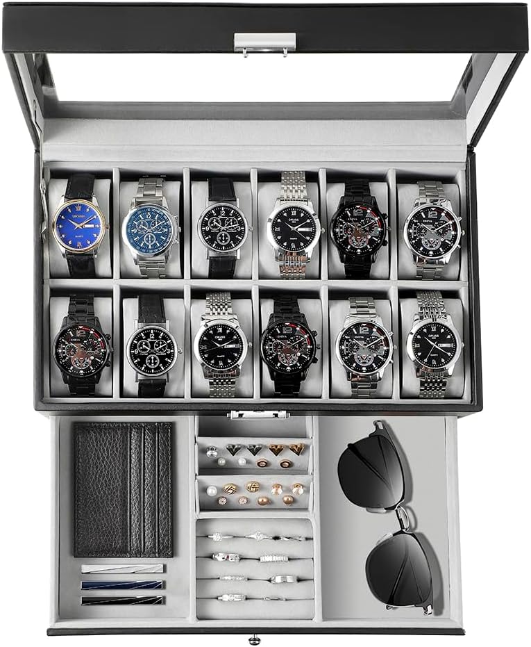 Jewelry Watches Men - Watch Box Organizer for Men Gift,