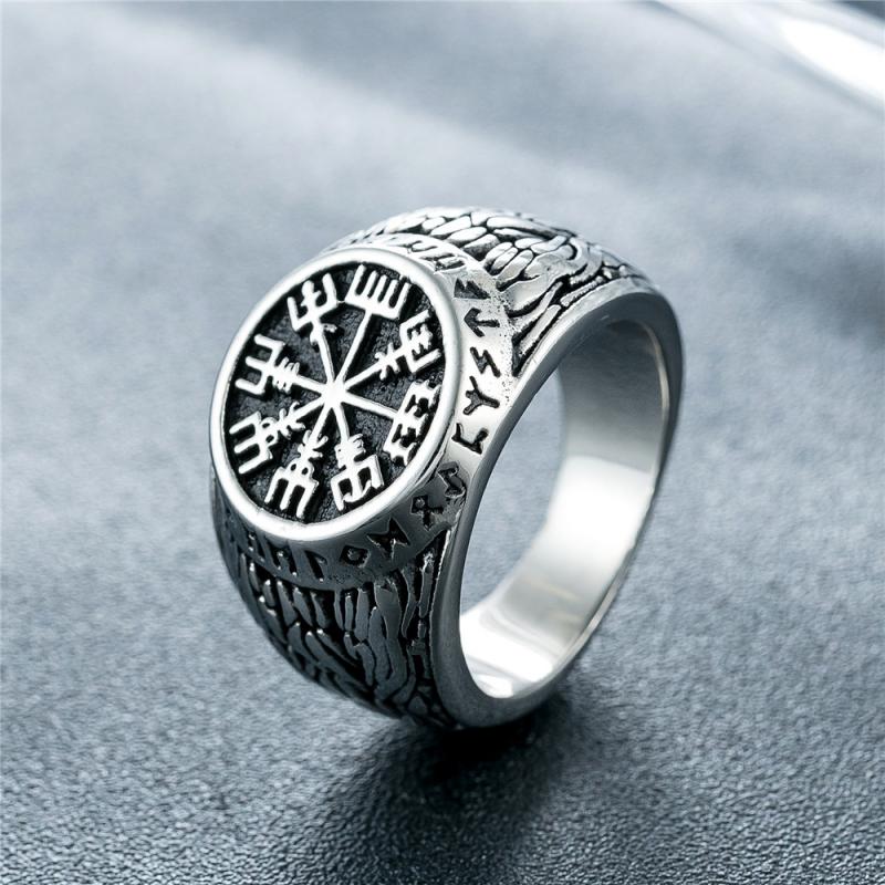 Mens Signet Ring - Vintage Viking Rune Signet Scandinavn Rings