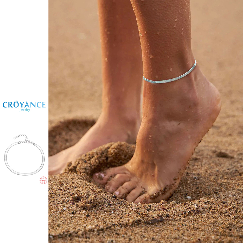 Anklet Foot Chain - Classic Simple Flat Snake Bones Anklet
