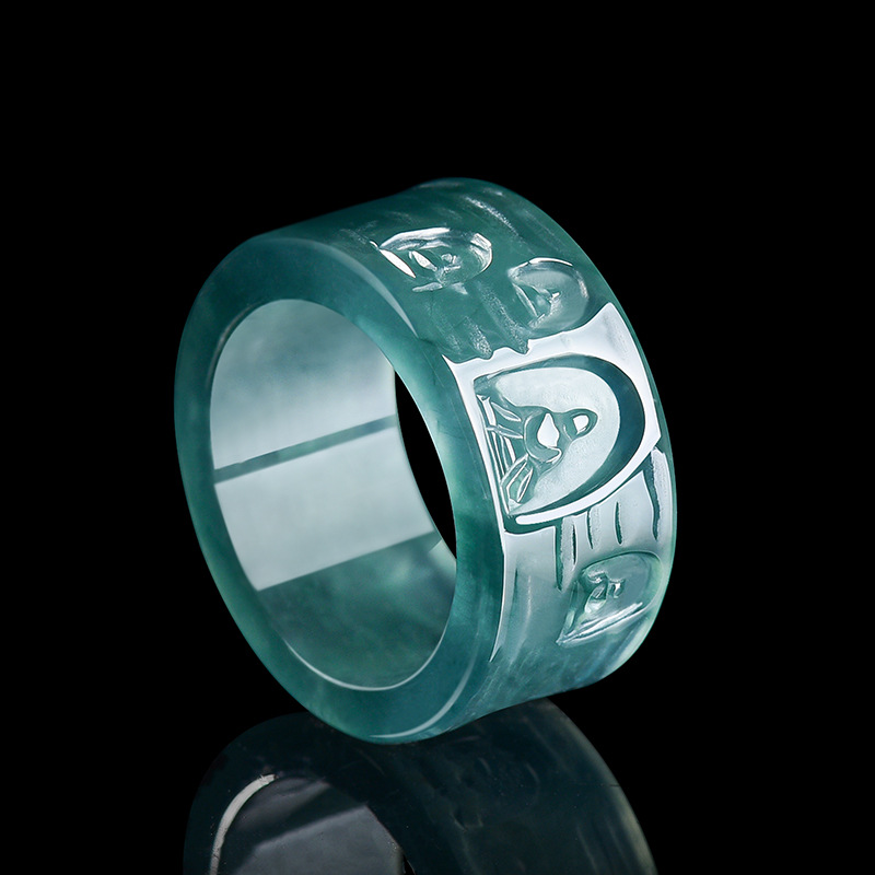 Jewelry & Watches Sp Zo O - Natural Burmese Jadeite Buddha Ring Luxury