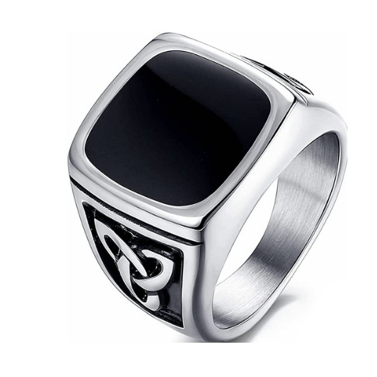 Mens Signet Ring - Vintage Punk Viking Signet Ring for