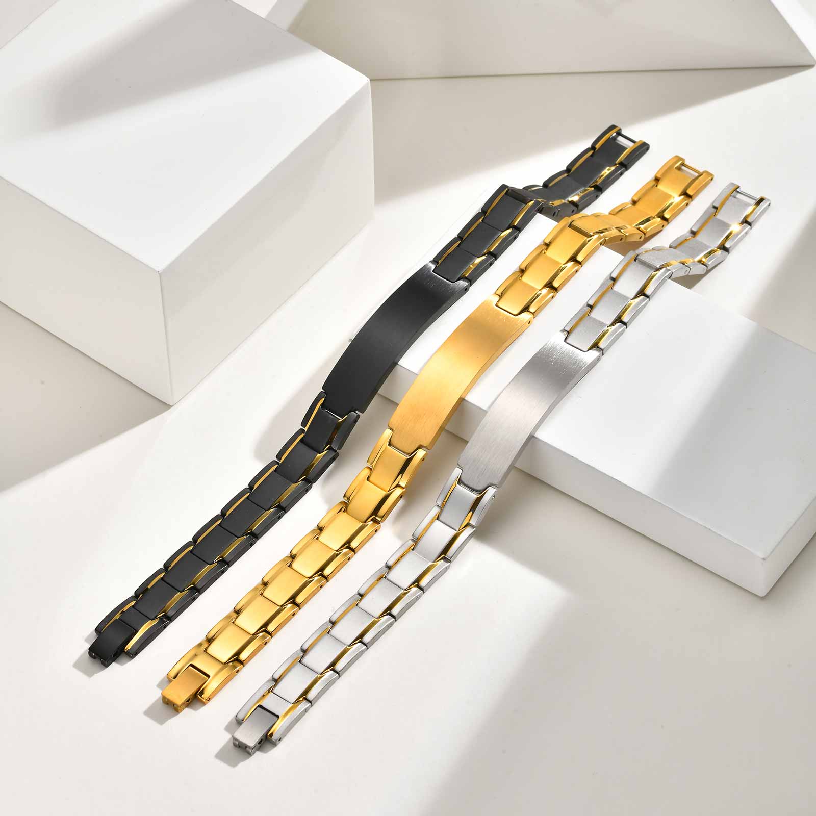 Custom Name Text Engraved Brac - Jewelry Watches Men 评论和价格
