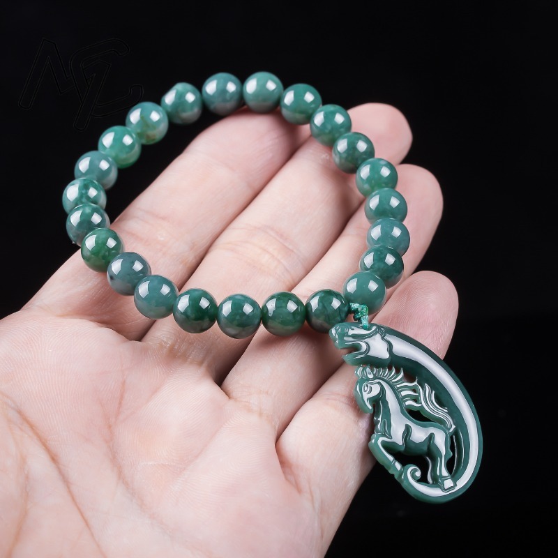 Natural Jadeite Blue Water Zod - Charm Bracelet Beads 评论和价格