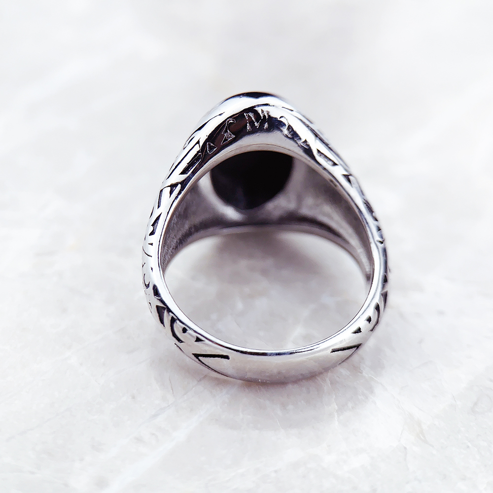 Black Oval Signet Ring Europe  - Mens Signet Ring 评论和价格