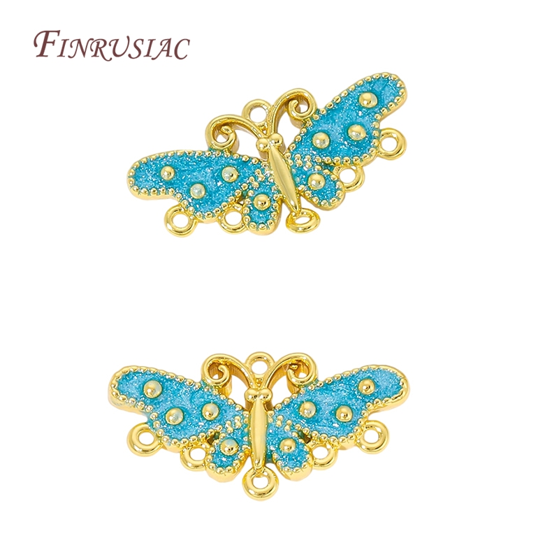 18K Gold Plated Blue Enamel Bu - Butterfly Pendant Necklace 评论和价格