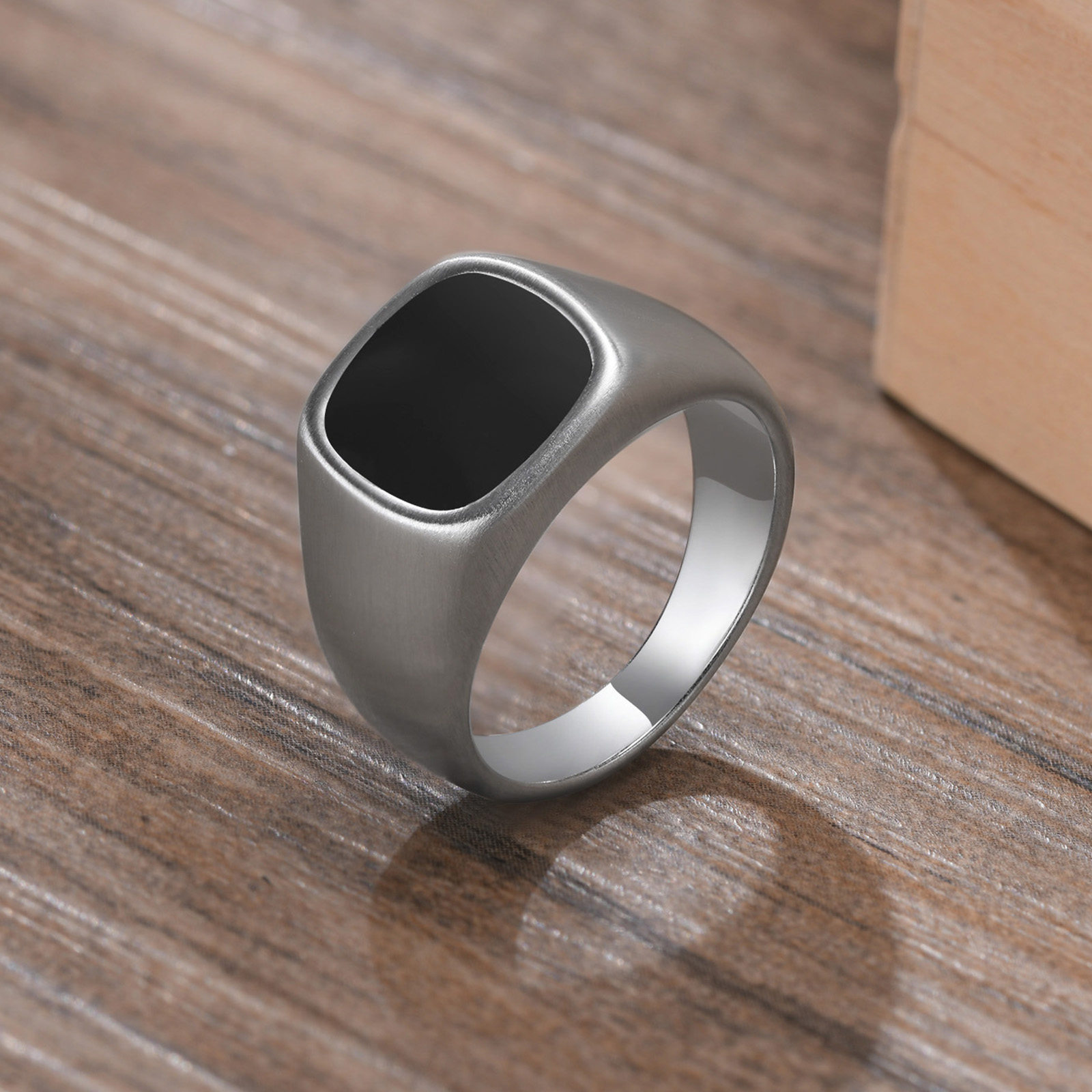 Men Stainless Steel Signet Rin - Mens Signet Ring 评论和价格