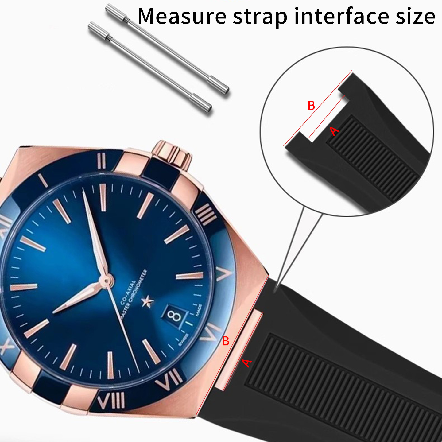 Notched silicone rubber watch  - Omega Watch Constellation 评论和价格