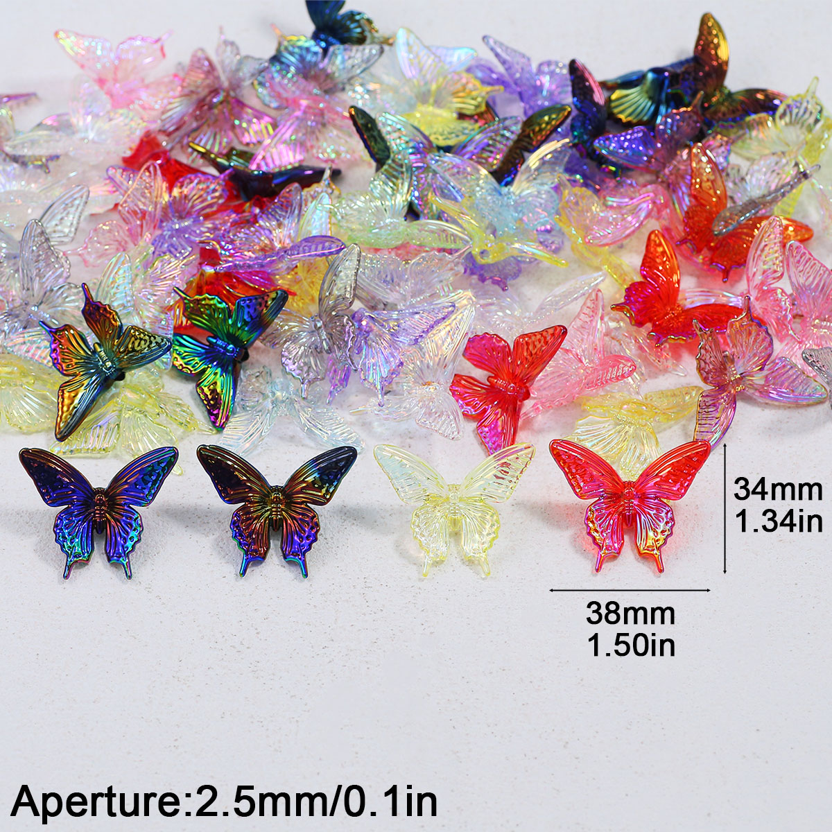 38*34mm Acrylic Butterfly UV M - Butterfly Pendant Necklace 评论和价格