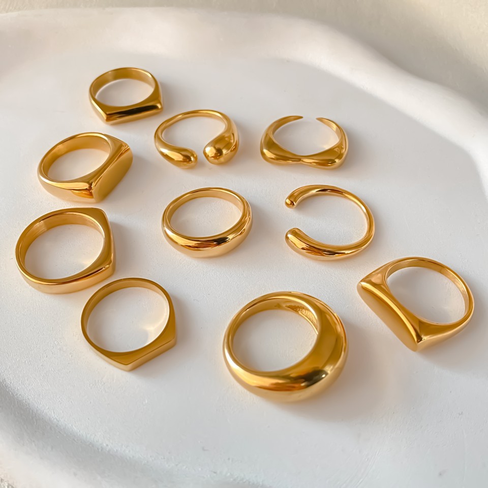 St-Delan Stainless Steel Chunk - Mens Signet Ring 评论和价格
