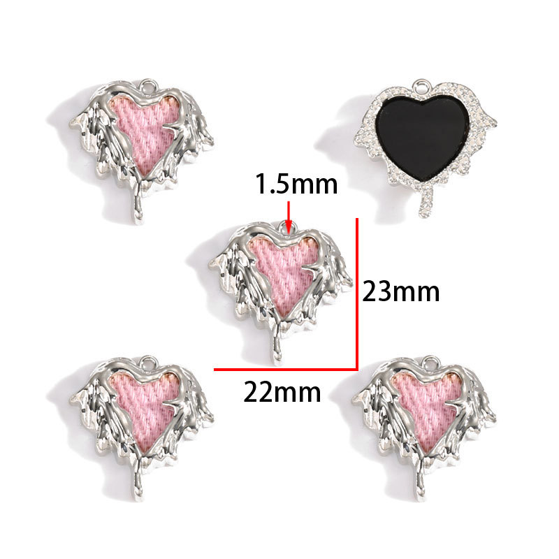 5pcs Mix Pink Y2K Heart Enamel - Butterfly Pendant Necklace 评论和价格