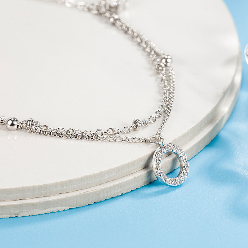 Elegant Round Zircon Pendant D - Anklet Foot Chain 评论和价格