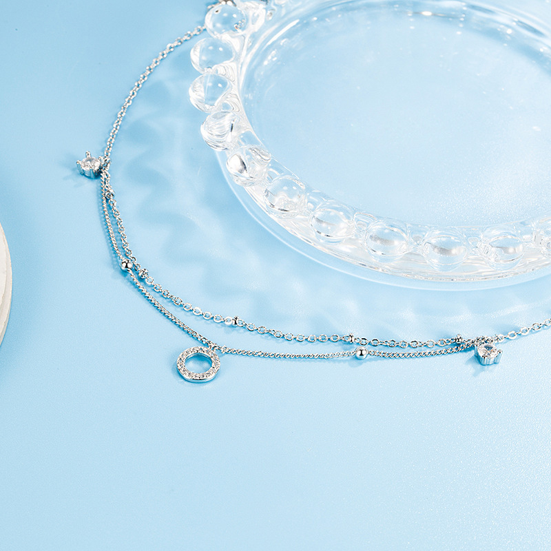 Elegant Round Zircon Pendant D - Anklet Foot Chain 评论和价格