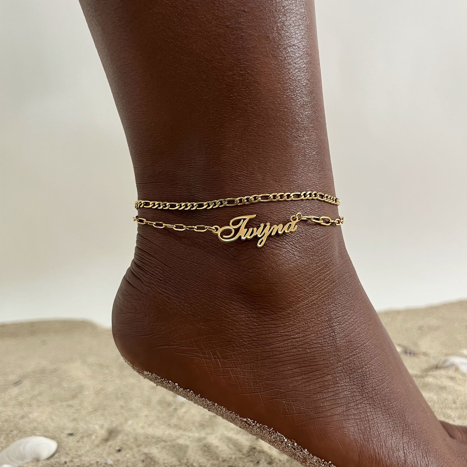 Vnox Customized Name Anklets f - Anklet Foot Chain 评论和价格