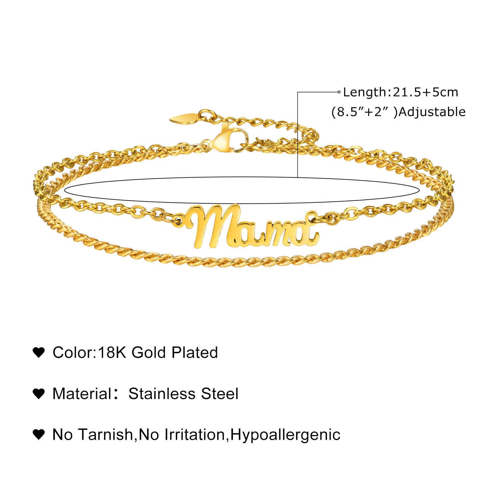 Vnox Customized Name Anklets f - Anklet Foot Chain 评论和价格