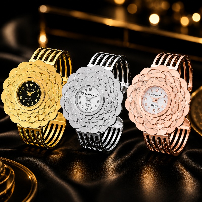 Elegant Women's Flower Quartz  - Unique Jewelry Watches 评论和价格