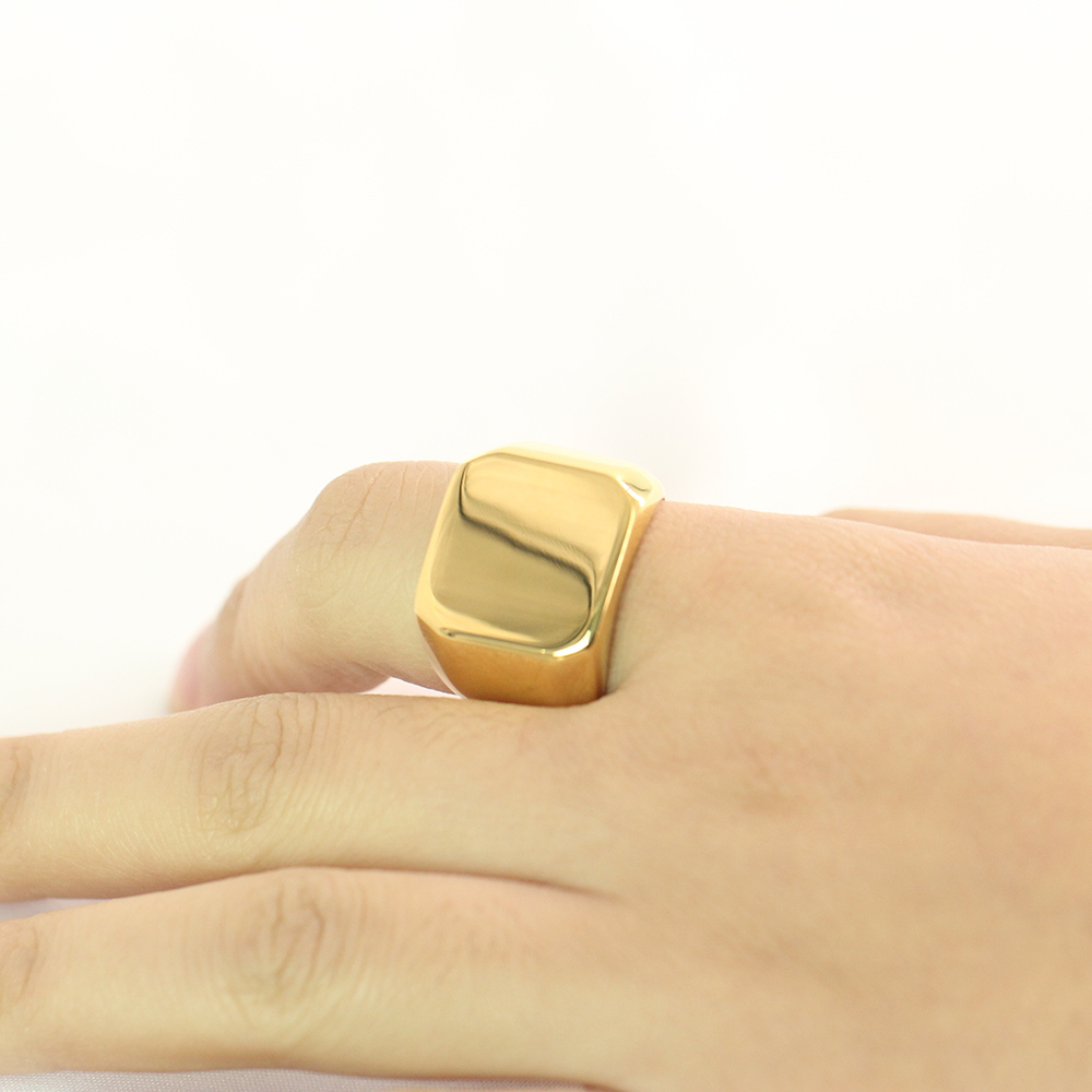 Free Engrave New Silver/Gold/B - Mens Signet Ring 评论和价格
