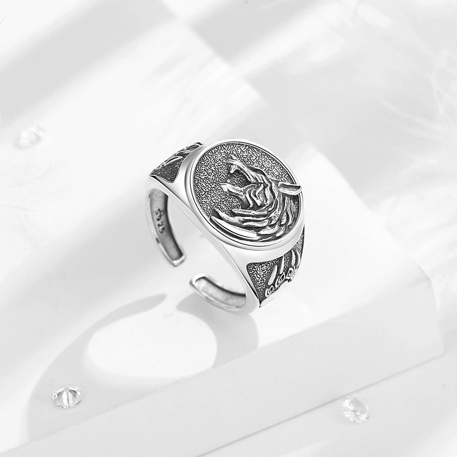 Eudora 925 Sterling Silver Vik - Mens Signet Ring 评论和价格