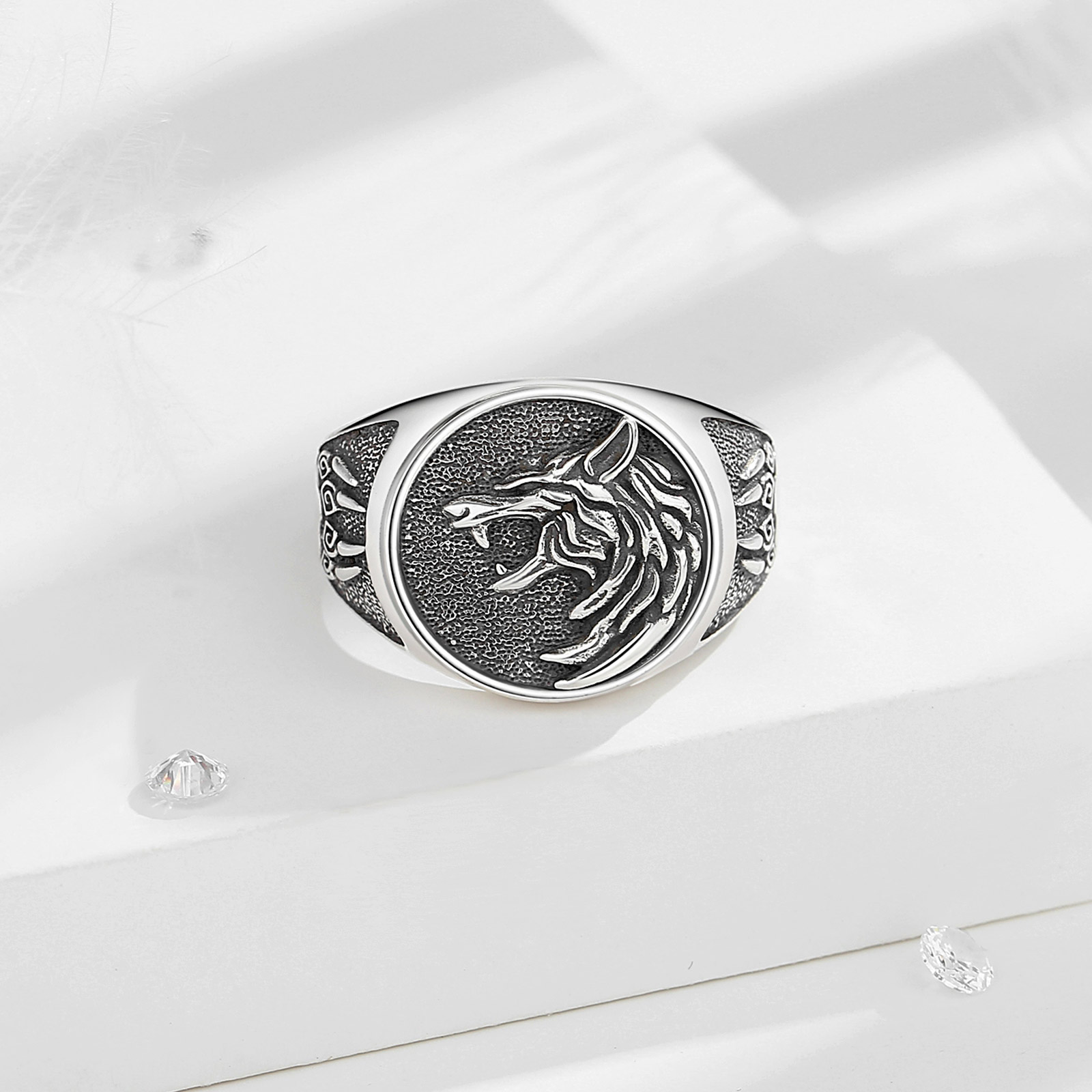 Eudora 925 Sterling Silver Vik - Mens Signet Ring 评论和价格