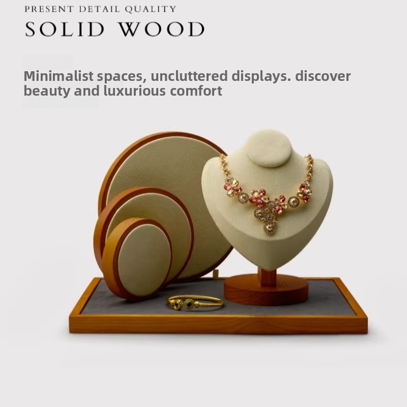 Solid Wood Jewelry Display Tra - Jewelry And Watches Store 评论和价格