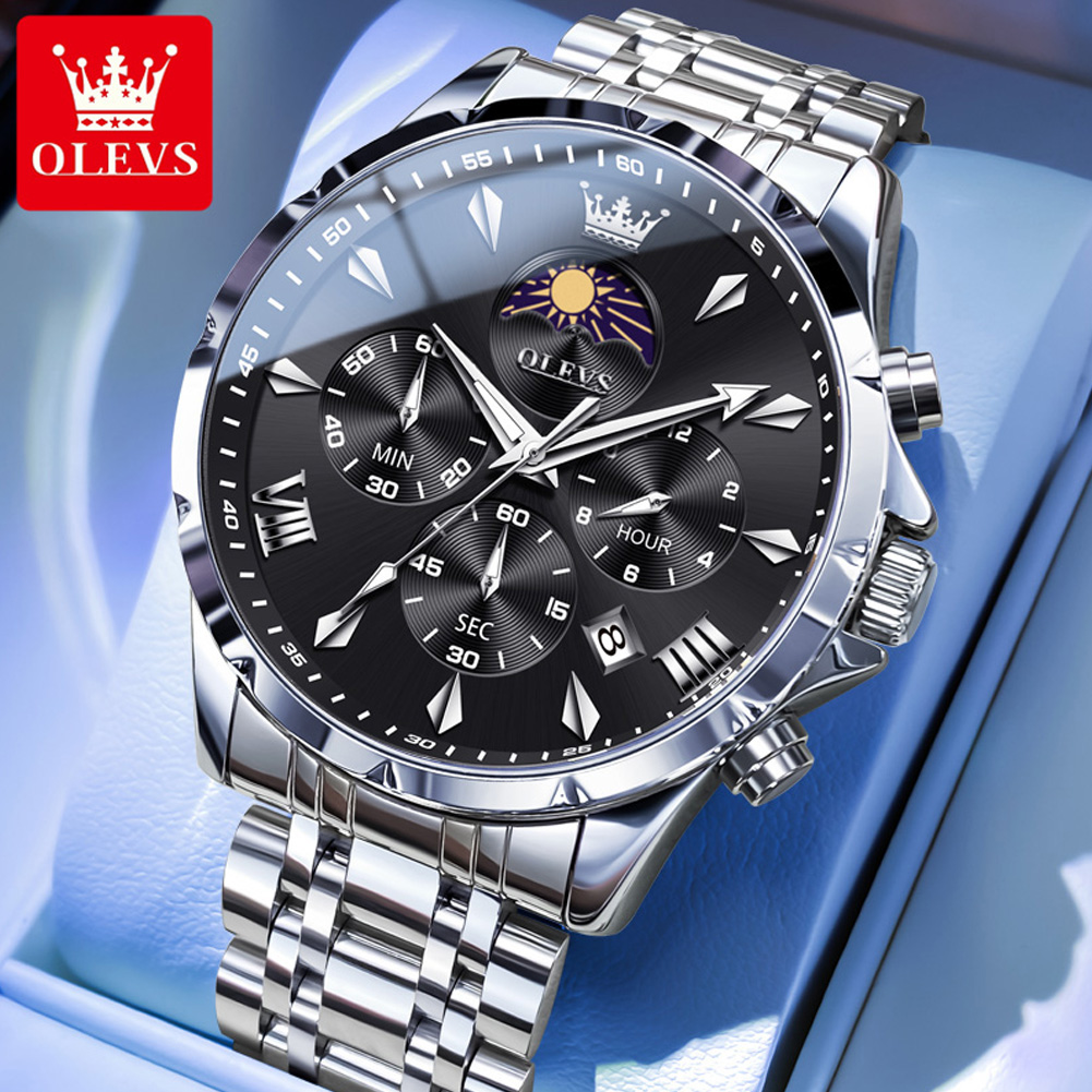 OLEVS 3653 Brand Moon Phase Ca - Jewelry Inspired Watches 评论和价格