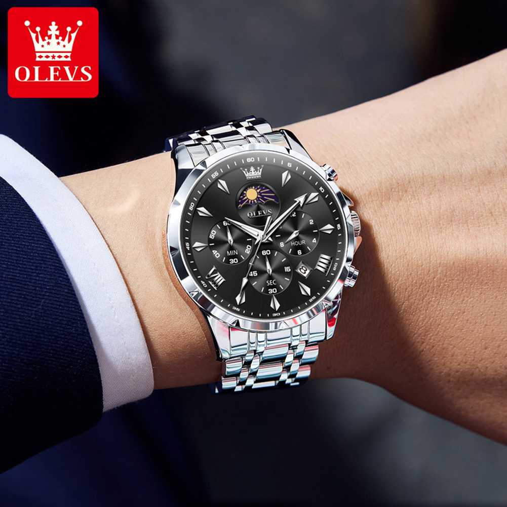 OLEVS 3653 Brand Moon Phase Ca - Jewelry Inspired Watches 评论和价格