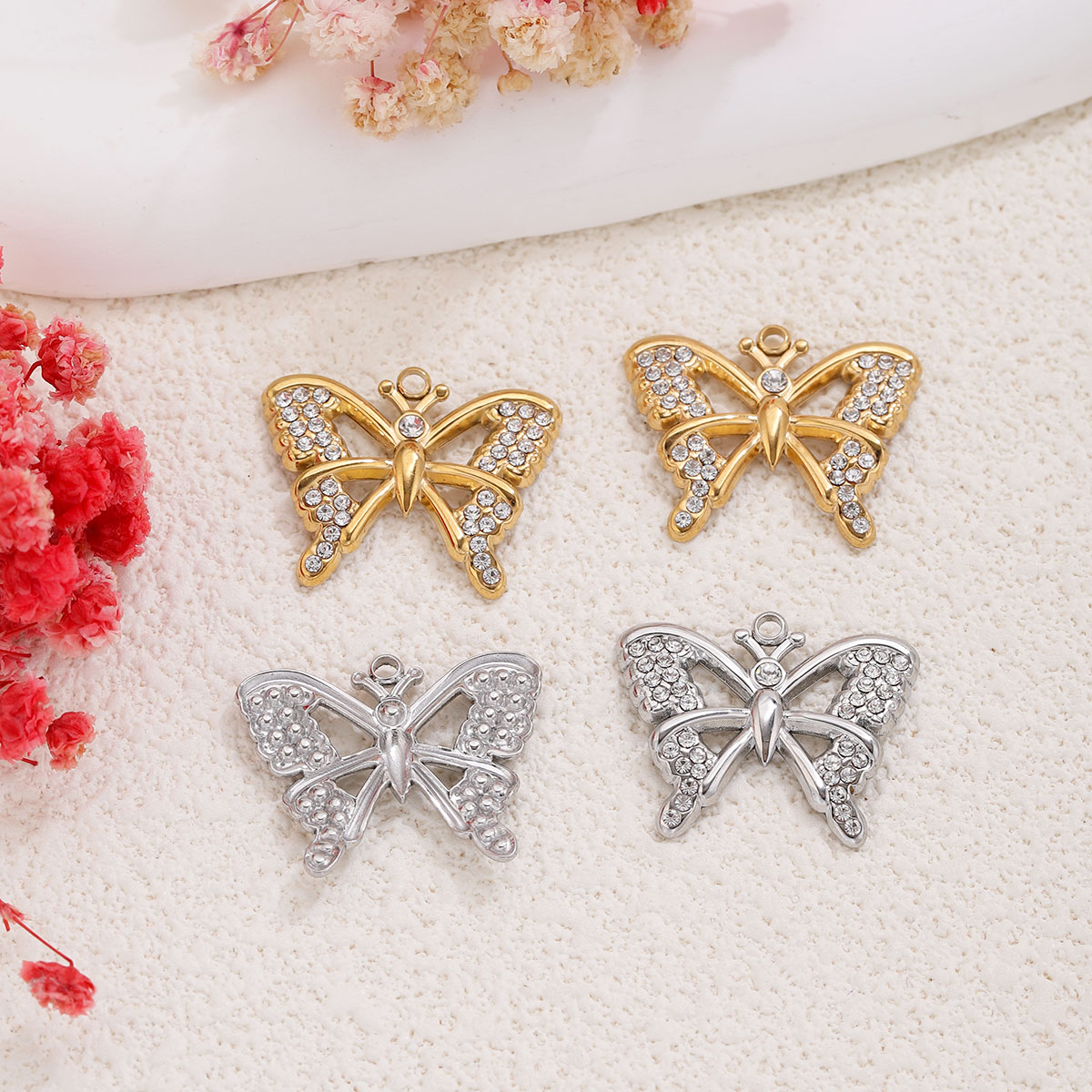 1/3Pcs Hollow Butterfly Charms - Butterfly Pendant Necklace 评论和价格