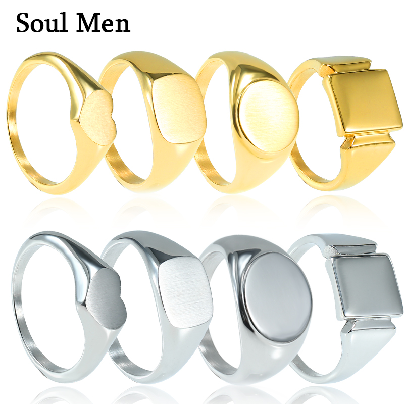Soul Men Titanium Steel Rings  - Mens Signet Ring 评论和价格