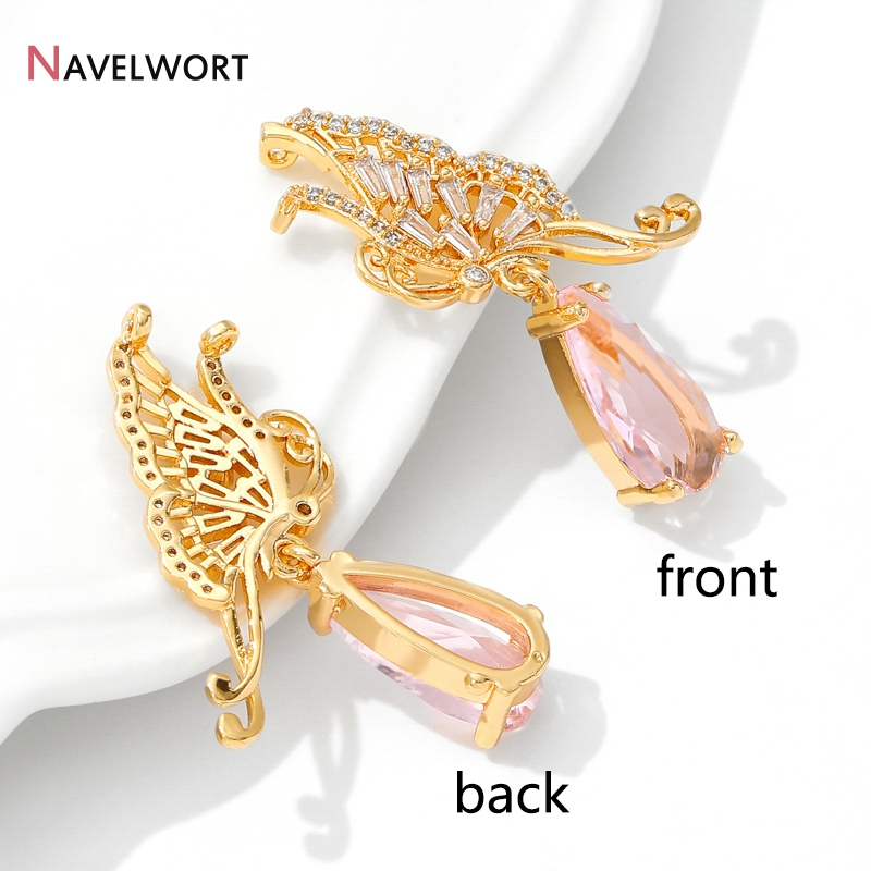 18K Gold Plated Brass With Zir - Butterfly Pendant Necklace 评论和价格