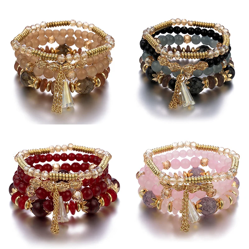 4Pcs New Tassel Charm Beads Br - Charm Bracelet Beads 评论和价格