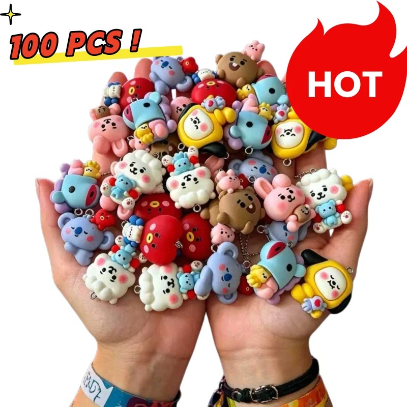 7pcs BT21 Resin Cartoon Charm  - Charm Bracelet Beads 评论和价格