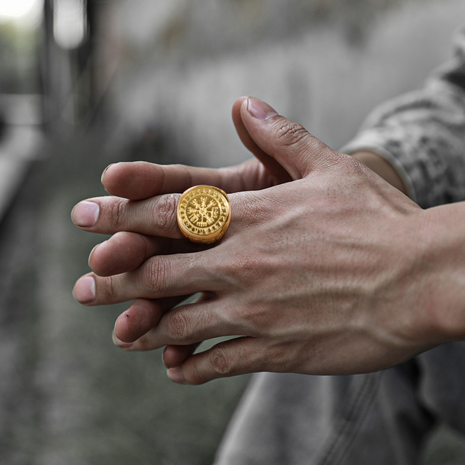 Vnox Cool Punk Norse Viking Th - Mens Signet Ring 评论和价格