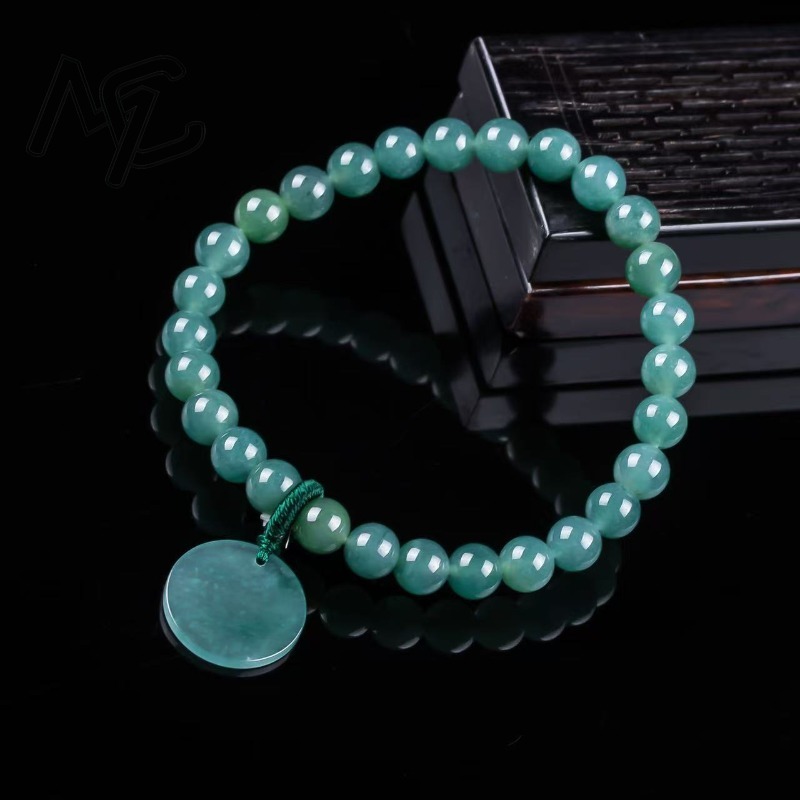 Natural Jadeite Blue Water Not - Charm Bracelet Beads 评论和价格