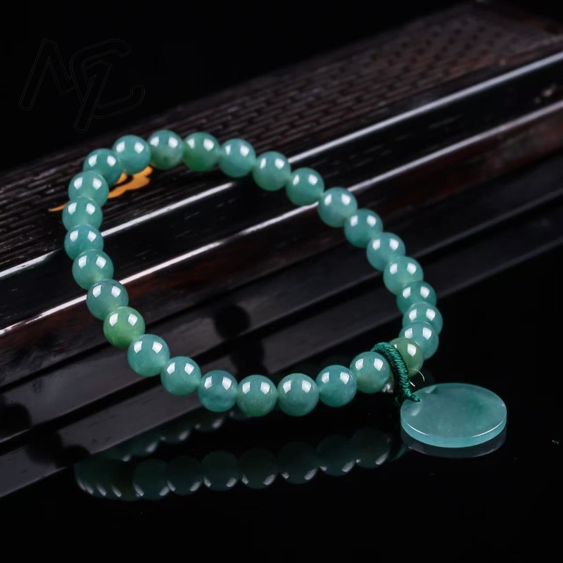 Natural Jadeite Blue Water Not - Charm Bracelet Beads 评论和价格