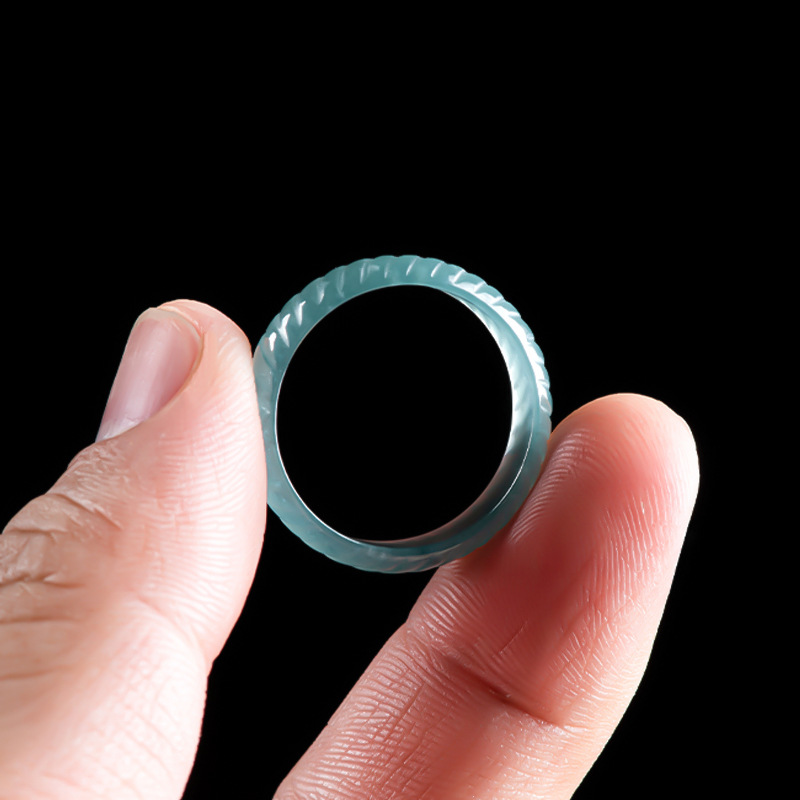 Blue Real Burmese Jadeite Ring - Jewelry & Watches Sp Zo O 评论和价格