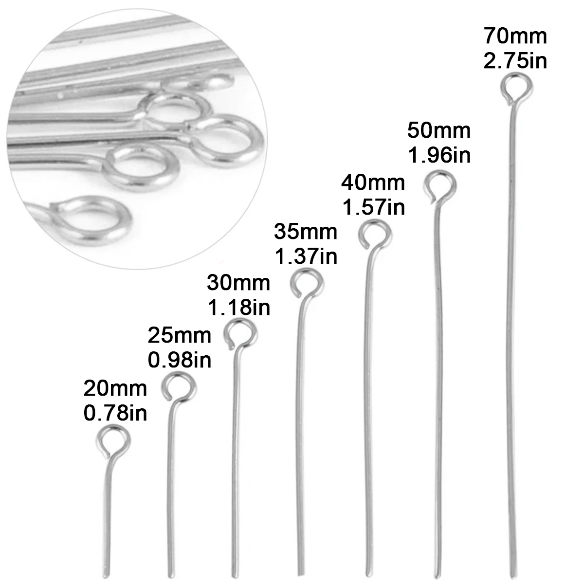 100Pcs/Lot Stainless Steel Eye - Charm Bracelet Beads 评论和价格