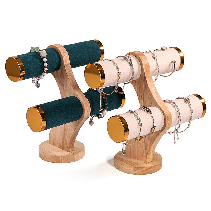 2-Tier Curved Wood Bracelet Ho - Jewelry And Watches Store 评论和价格