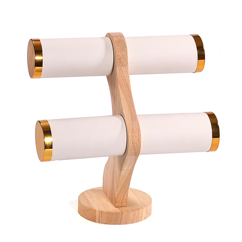 2-Tier Curved Wood Bracelet Ho - Jewelry And Watches Store 评论和价格