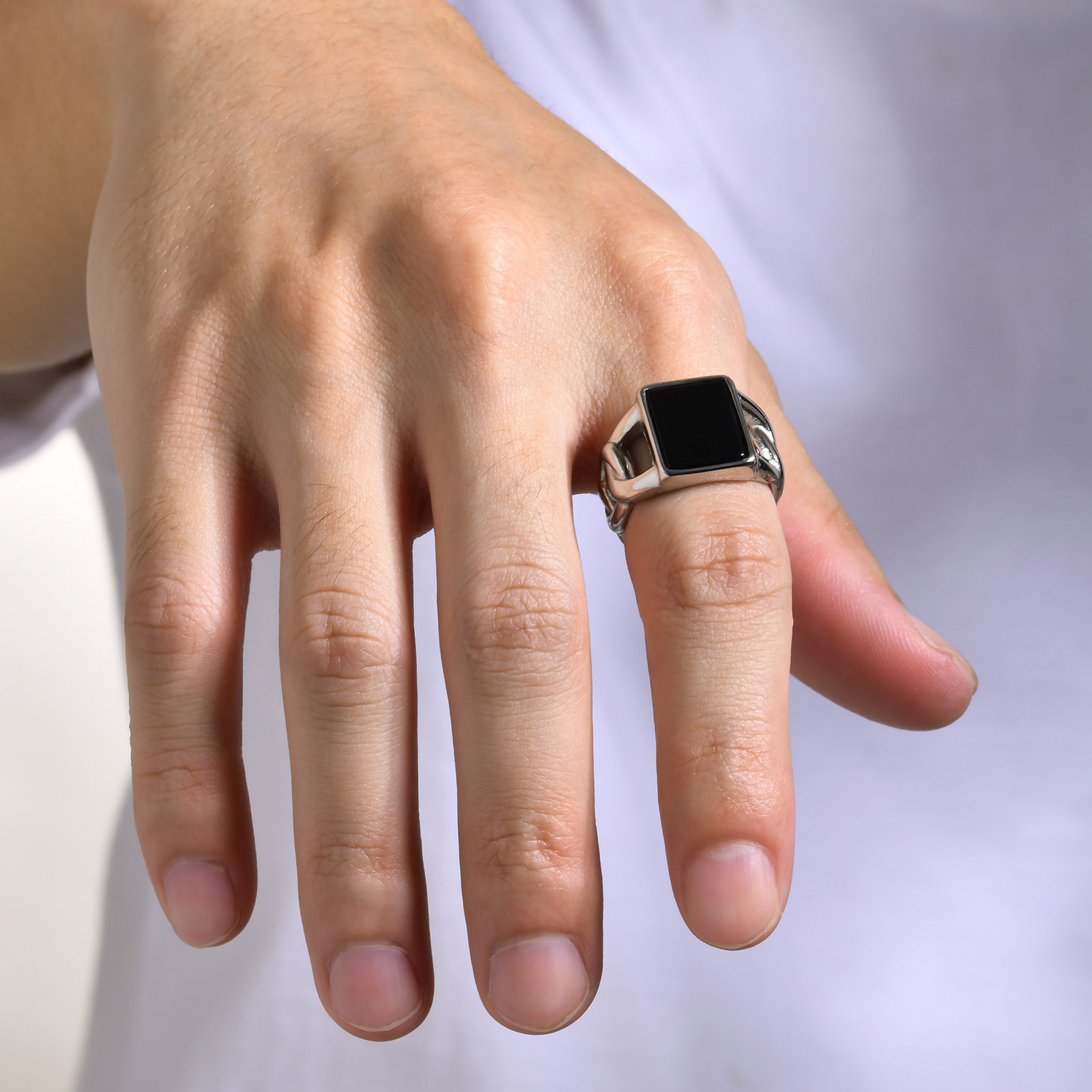 Punk Vintage Stainless Steel S - Mens Signet Ring 评论和价格