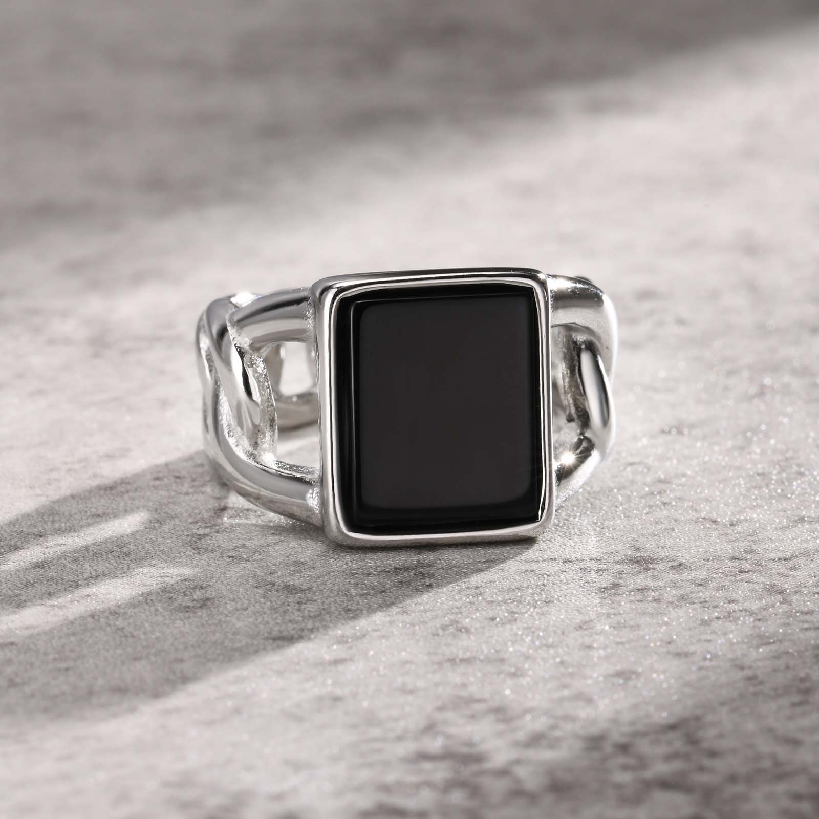 Punk Vintage Stainless Steel S - Mens Signet Ring 评论和价格