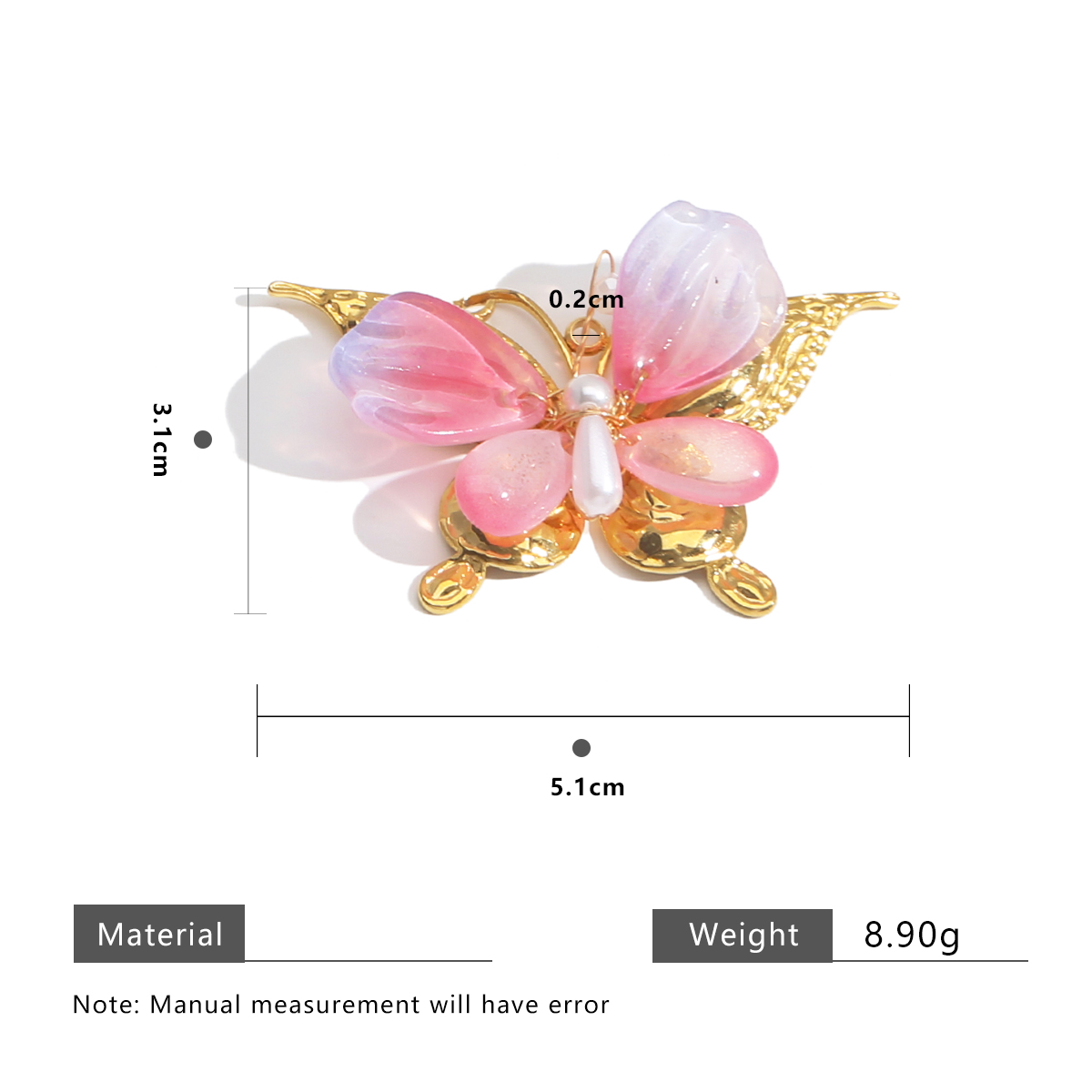 Stainless Steel Hand Threading - Butterfly Pendant Necklace 评论和价格
