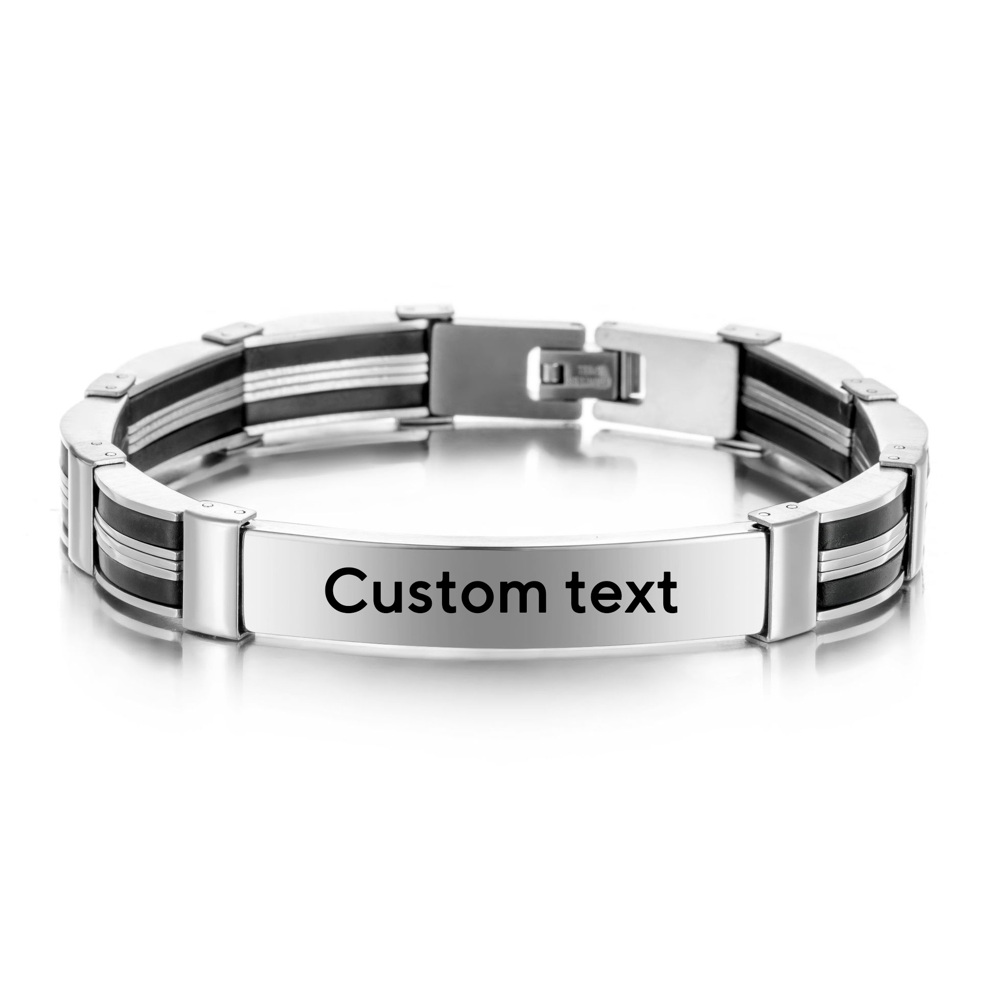 Punk Custom TEXT Name Men Stai - Jewelry Watches Men 评论和价格