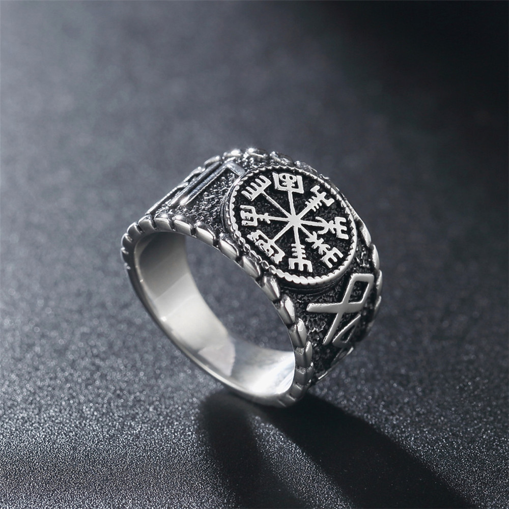 Vintage Viking Rune Signet Sca - Mens Signet Ring 评论和价格
