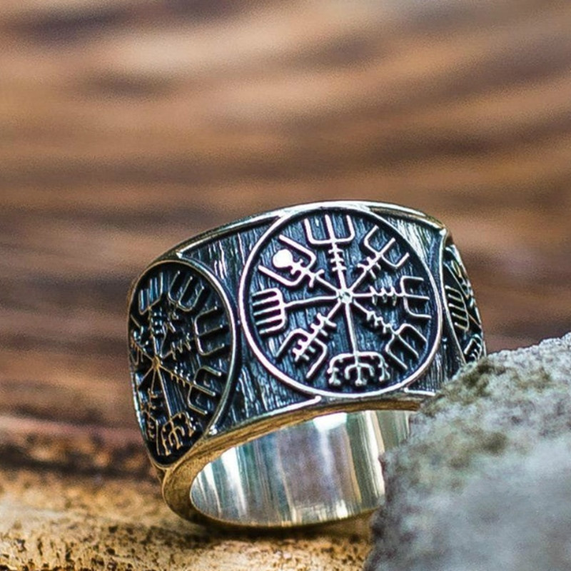 Vintage Viking Rune Signet Sca - Mens Signet Ring 评论和价格