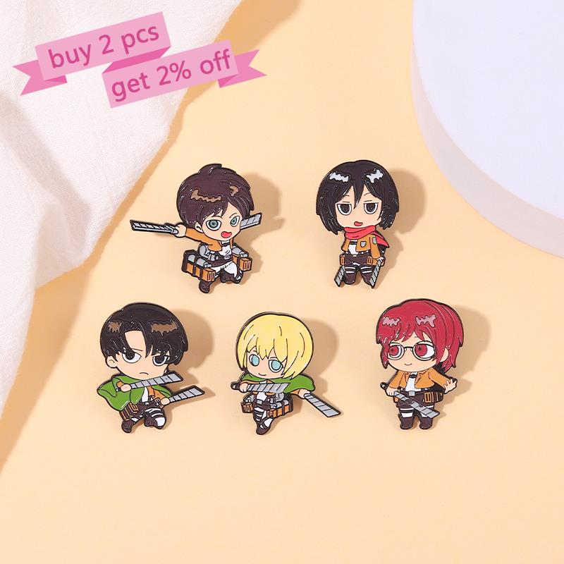 Attack on Titan Chibi Enamel P - Levi Jewelry & Watches Inc 评论和价格