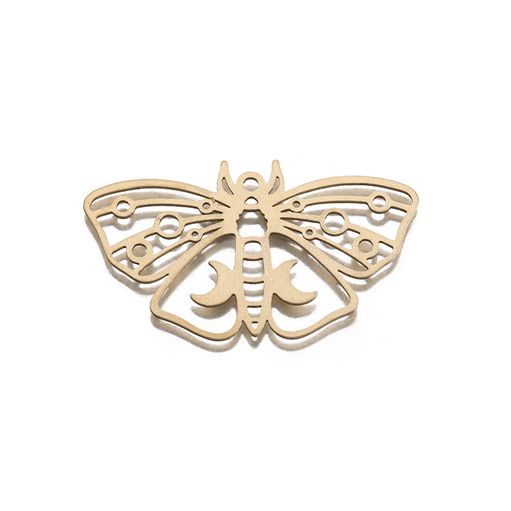 Raw Brass Moth Butterfly Charm - Butterfly Pendant Necklace 评论和价格