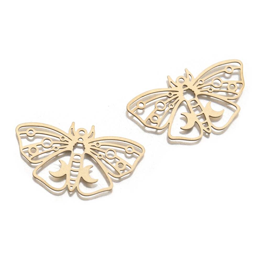 Raw Brass Moth Butterfly Charm - Butterfly Pendant Necklace 评论和价格