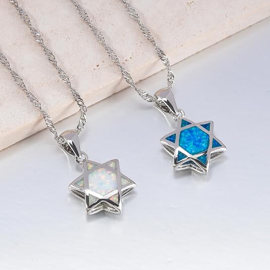 Star of David Opal Pendant Nec - Jewelry & Watches Sp Zo O 评论和价格